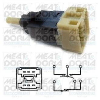 Датчик педалі гальма MB Sprinter/VW LT -06 (6-ти конт.) MEAT&DORIA 35065