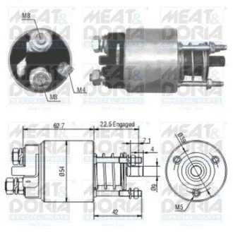 Соленоїд стартера MEAT&DORIA 46005