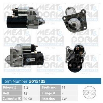 MEATDORIA RENAULT Стартер LAGUNA II (BG0/1_) 1.9 dCi (BG08, BG0G) 01-07 MEAT&DORIA 5015135