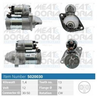 MEATDORIA Стартер ASTRA G 1.7CDTI MEAT&DORIA 5020030