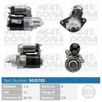Стартер (12В, 1,4кВт) SUZUKI GRAND VITARA II, KIZASHI 2.4 01.09- MEAT&DORIA 5035785