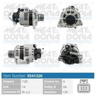 MEATDORIA HYUNDAI генератор Tucson 04-, Santa FE 01-, KIA Sportage 04- MEAT&DORIA 5541320