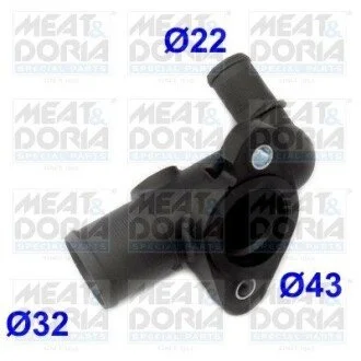 MEATDORIA CITROEN Фланець охолоджувальної рідини BERLINGO 96- MEAT&DORIA 93182 (фото 1)