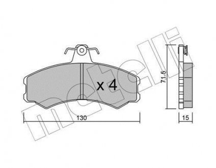 Гальмівні колодки, дискове гальмо (набір) Metelli 2200311 (фото 1)