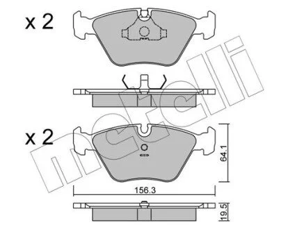 Гальмівні колодки, дискове гальмо (набір) Metelli 2201220