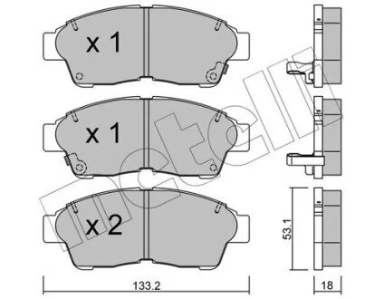 Комплект гальмівних колодок Metelli 22-0149-0