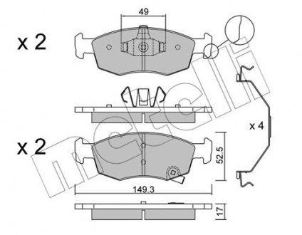 Комплект гальмівних колодок (дискових) Metelli 22-0274-6 (фото 1)