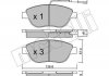 Комплект гальмівних колодок (дискових) METELLI 22-0322-0