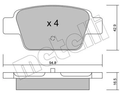 Комплект гальмівних колодок Metelli 22-0323-0