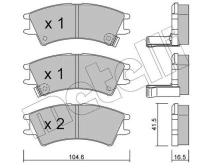 Гальмівні колодки, дискове гальмо (набір) Metelli 2203610