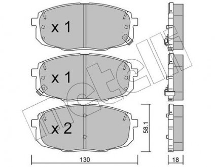 Комплект гальмівних колодок (дискових) 22-0513-1 Metelli 2205131