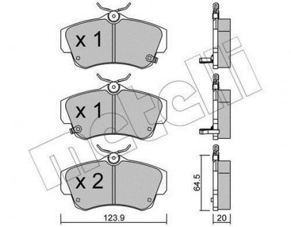 Комплект гальмівних колодок (дискових) Metelli 22-0521-0 (фото 1)