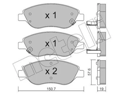 Комплект гальмівних колодок Metelli 22-0577-2