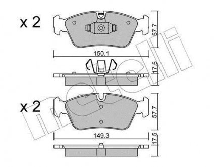 Комплект гальмівних колодок (дискових) Metelli 22-0640-0 (фото 1)