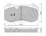 Комплект гальмівних колодок (дискових) METELLI 22-0669-0