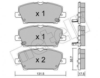 Комплект гальмівних колодок Metelli 22-0728-0