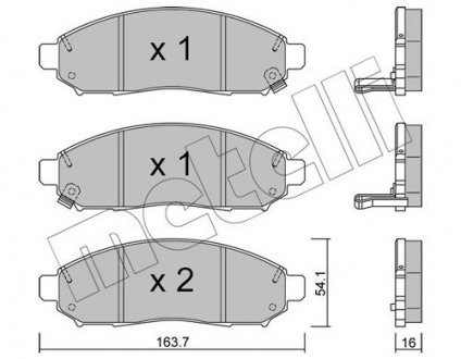 Комплект гальмівних колодок (дискових) Metelli 22-0743-1 (фото 1)