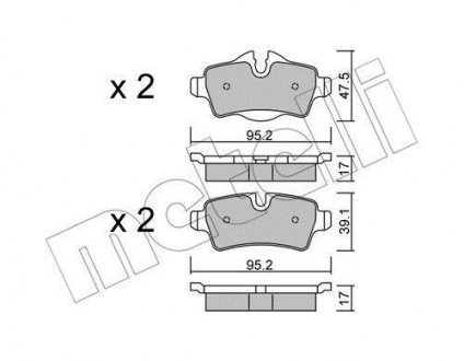 Комплект гальмівних колодок Metelli 22-0769-0