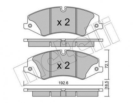 Гальмівні колодки, дискове гальмо (набір) Metelli 2208360