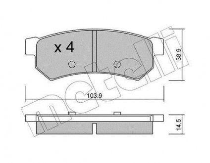 Комплект гальмівних колодок Metelli 22-0846-0