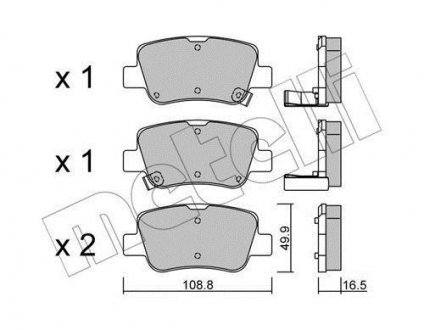 Комплект гальмівних колодок Metelli 22-0881-0