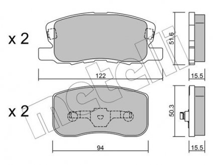 Комплект гальмівних колодок (дискових) Metelli 22-0940-0 (фото 1)