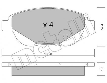 Комплект гальмівних колодок (дискових) Metelli 22-0948-0 (фото 1)