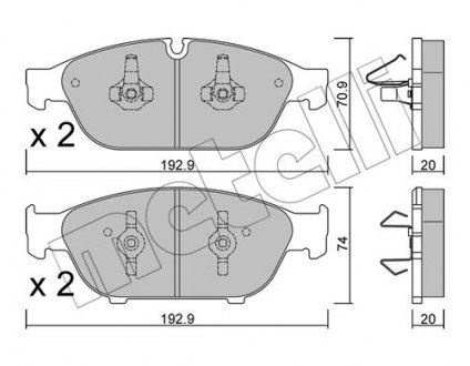 Комплект гальмівних колодок (дискових) Metelli 22-0953-0