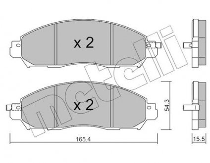 Комплект гальмівних колодок (дискових) 22-1081-1 Metelli 2210811 (фото 1)