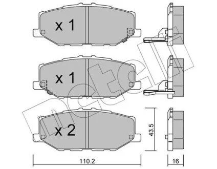 Колодки передні Metelli 2212150