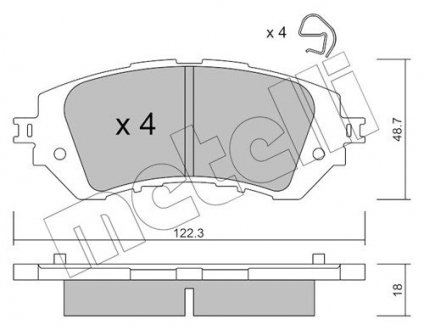 Комплект гальмівних колодок (дискових) Metelli 22-1219-0 (фото 1)