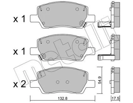 Колодки гальмівні (передні) Hyundai i10 19- Metelli 2212960 (фото 1)