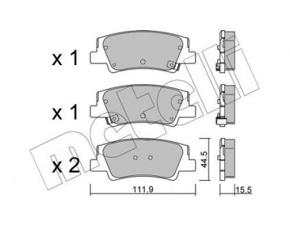 Комплект гальмівних колодок (дискових) 22-1299-0 Metelli 2212990