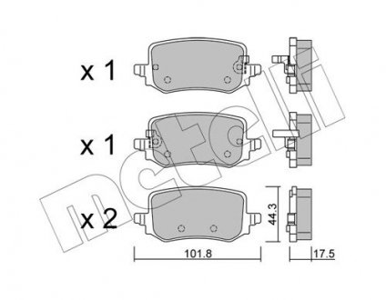 Колодки гальмівні (задніі) Hyundai Tucson IV 20-/Kia Sportage V 21- Metelli 2213010 (фото 1)