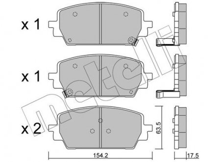 Колодки гальмівні (передні) Hyundai Santa Fe/Kia Sorento 20- Metelli 2213030 (фото 1)