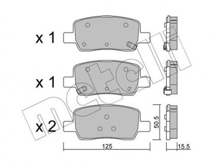 Колодки гальмівні (задні) Hyundai Santa Fe/Kia Carnival/Sorento 20- Metelli 2213040 (фото 1)