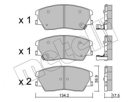 Комплект гальмівних колодок (дискових) 22-1305-0 Metelli 2213050