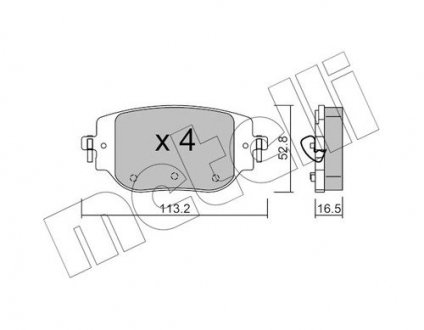 Комплект гальмівних колодок (дискових) 22-1346-0 Metelli 2213460 (фото 1)