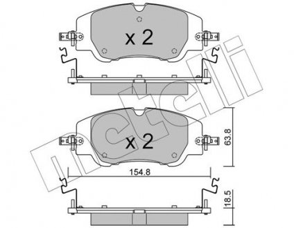 Комплект гальмівних колодок (дискових) Metelli 22-1350-0 (фото 1)