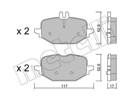 Колодки гальмівні (передні) MB C-class (W206/S206) 21- Metelli 2213591