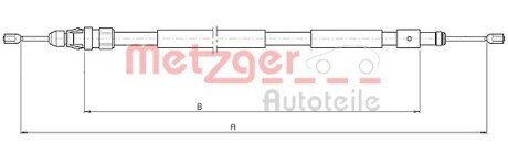 Трос ручного гальма METZGER 104708