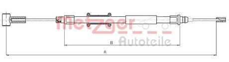 Трос ручного гальма METZGER 104745