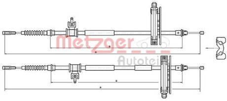 Трос ручного гальма METZGER 10.5359