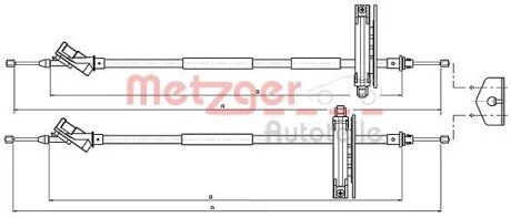 Трос ручного гальма METZGER 105361