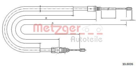 Трос ручного гальма METZGER 106036 (фото 1)