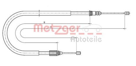 Трос ручного гальма METZGER 106698