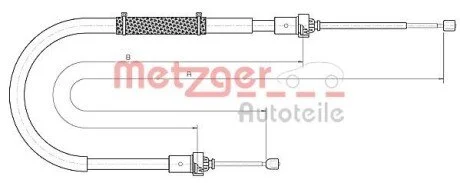 Трос ручного гальма METZGER 106895