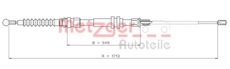 Трос ручника (задній) VW Caddy 04- (1713/549mm) METZGER 107432