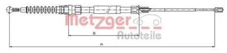 Трос ручного гальма METZGER 107518