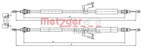 Трос ручного гальма METZGER 108225 (фото 1)